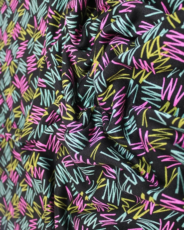 Zig Zag Viscose Ponteroma Fabric
