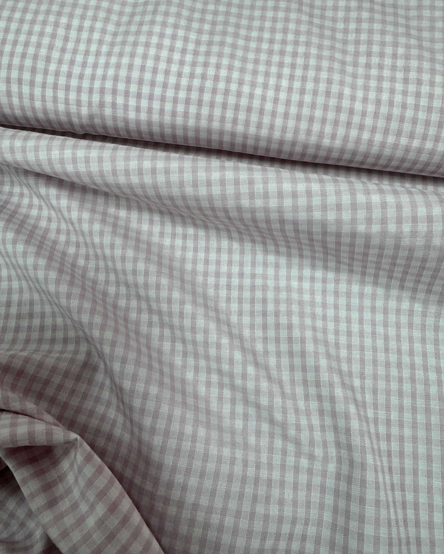 Pink Gingham Polycotton Fabric