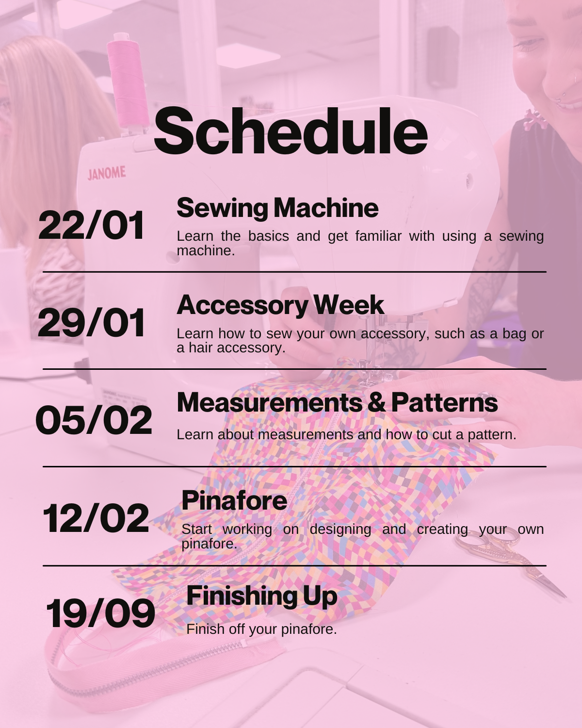 Introduction to Sewing: 5-Week Sewing Block for Adults