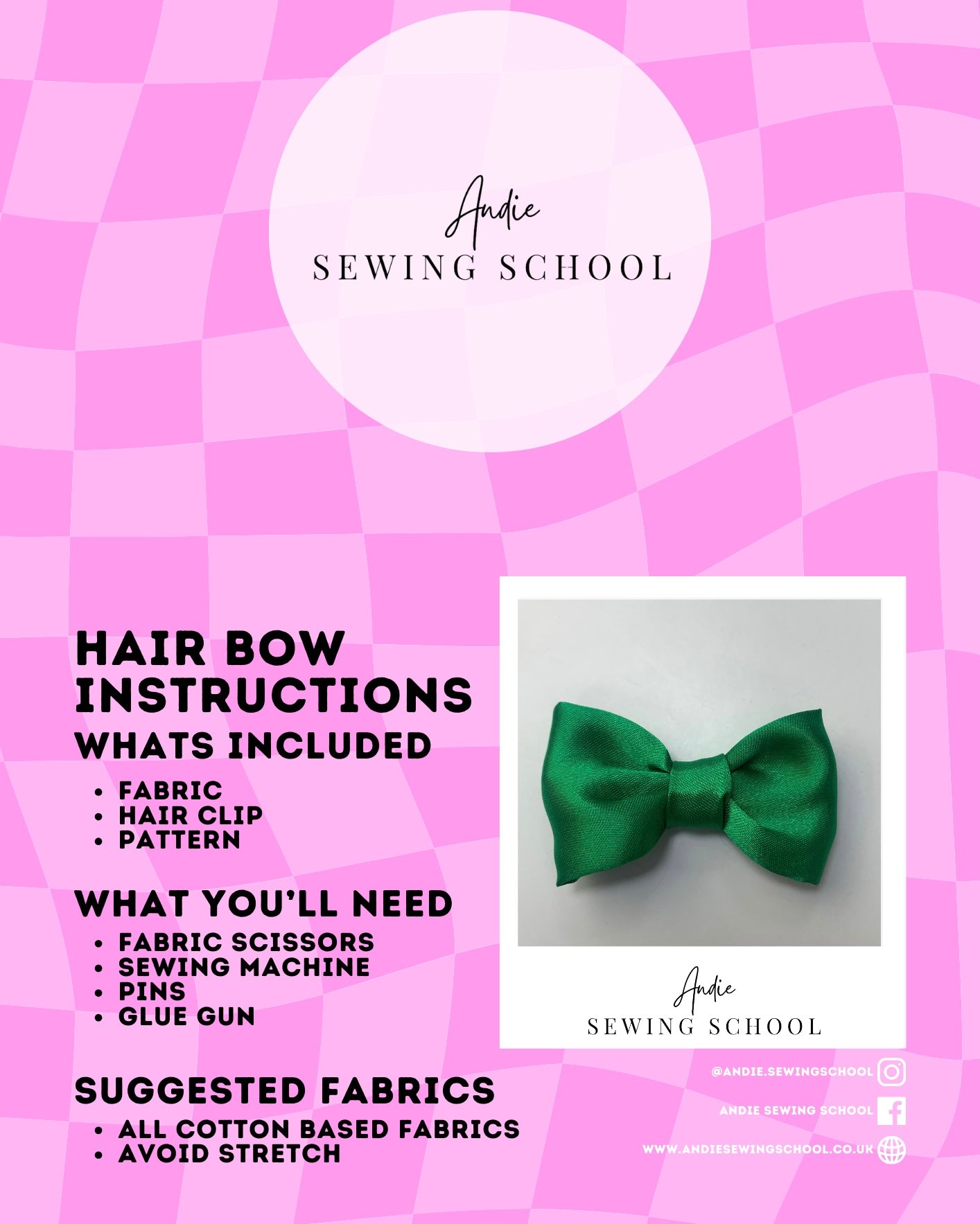 Make your own Hair Bow Trio kit (Satin)