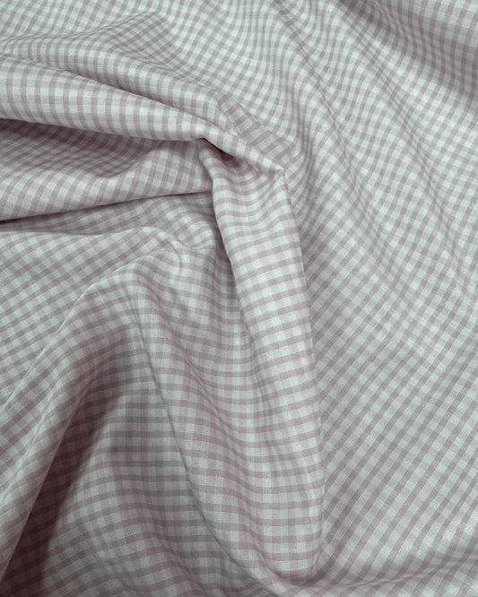 Pink Gingham Polycotton Fabric