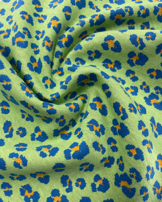 Vibrant Lime Green Leopard Tubular Knit Fabric